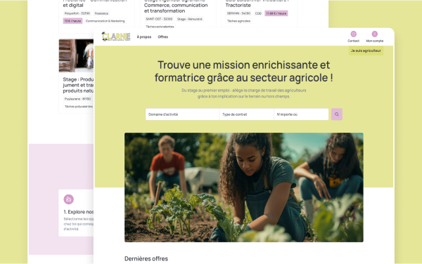 Plateforme d'emploi réalisée par Topicimes sous WordPress pour Clarnie