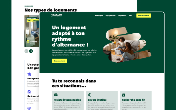 Site One Page de Manseo réalisé via WordPress, CMS Open Source