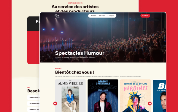 Spectacles Humour site sous WordPress par l'Agence Topicimes