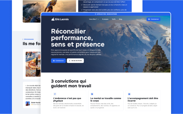 Site développé sous WordPress d'Eric Lacroix par Topicimes