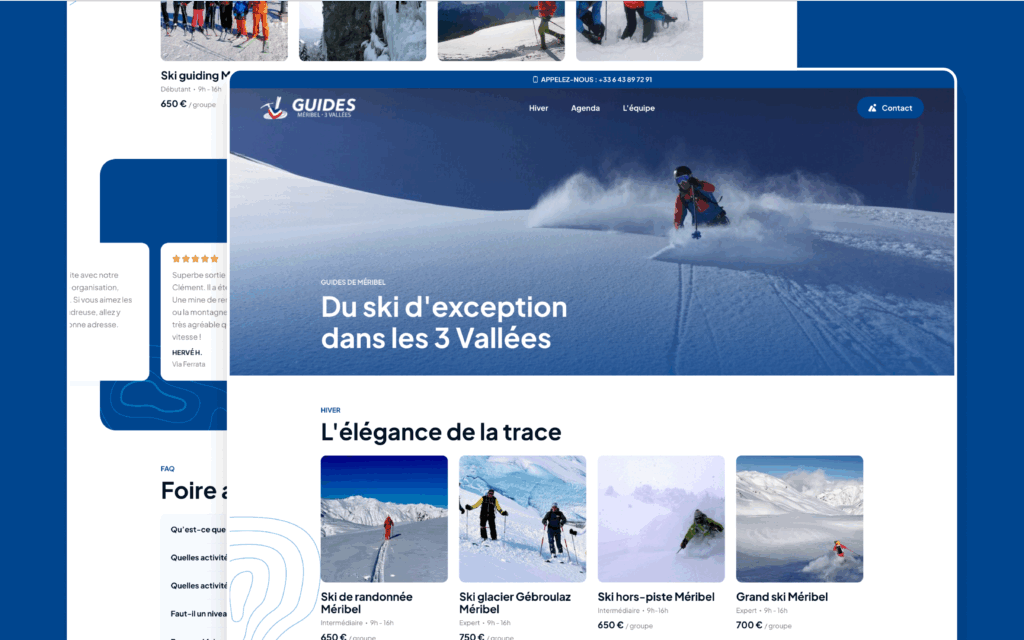 Réalisation par l'Agence WordPress de Chambéry Topicimes du site du Bureau des Guides de Méribel