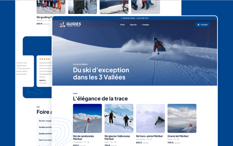 Réalisation par l'Agence WordPress de Chambéry Topicimes du site du Bureau des Guides de Méribel