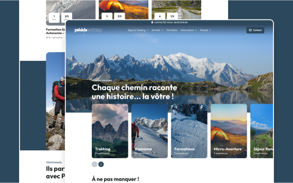 Site WordPress de Pahada Trekking par l'agence WordPress de Chambéry Topicimes