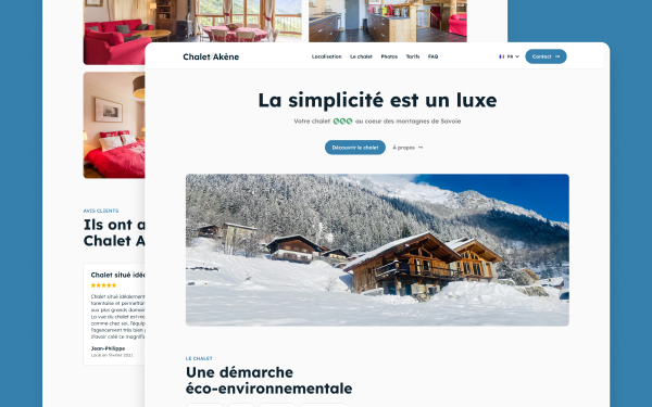 Création du site de Chalet Akène sous WordPress