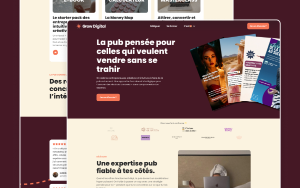 Refonte du site WordPress de l'agence Grow Digital par Topicimes