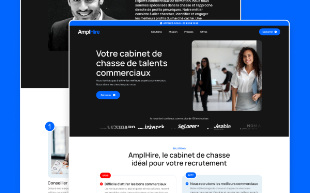 Refonte du site internet d'AmplHire par l'agence WordPress Topicimes
