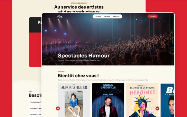 Spectacles Humour site sous WordPress par l'Agence Topicimes
